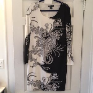 Long sleeve white and black dress by Michael Tyler